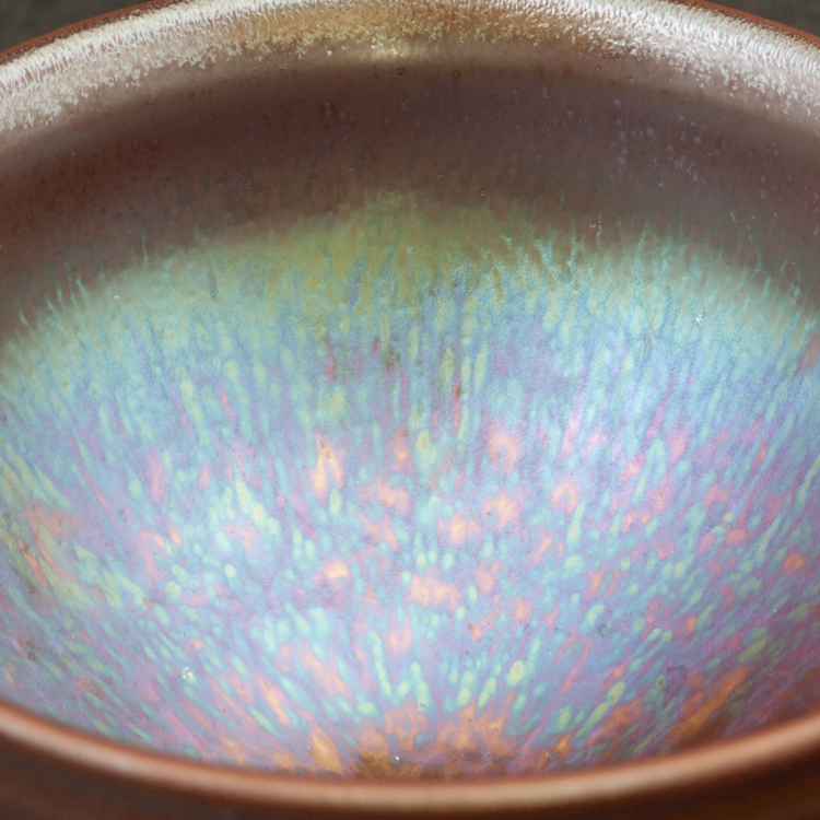 鹿港窯禮品館│曜變藍金天目-小杯