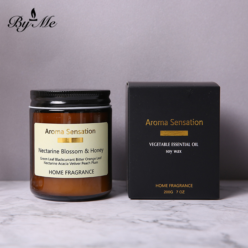 《3474》AROMA系列黑蓋茶色香氛擴香蠟燭200G(售後不追)