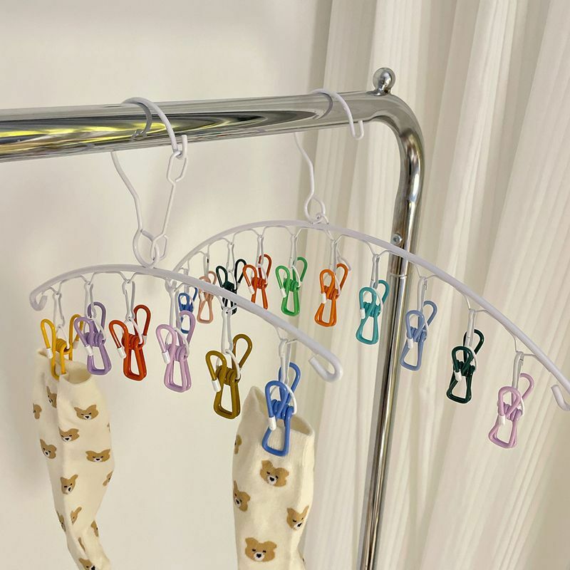 《3476》彩虹弧形多功能帶夾衣架