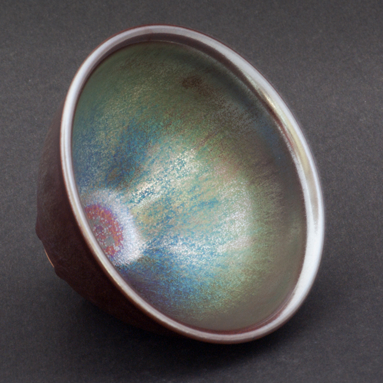 鹿港窯禮品館│辛可窯曜變藍紫金天目-鬥茶碗(極品)