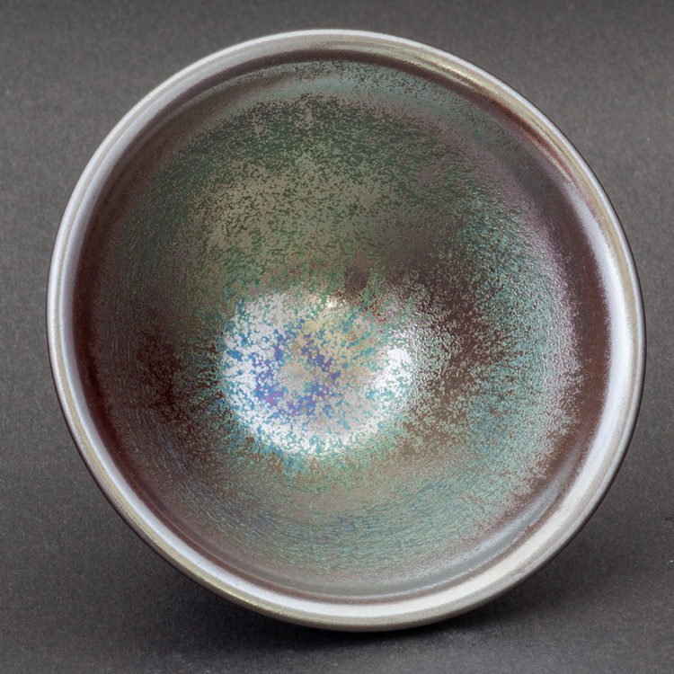 鹿港窯禮品館│辛可窯曜變藍紫金天目-鬥茶碗(極品)