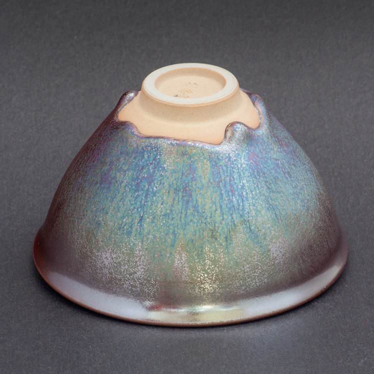 鹿港窯禮品館│辛可窯曜變藍紫金天目-鬥茶碗(極品)