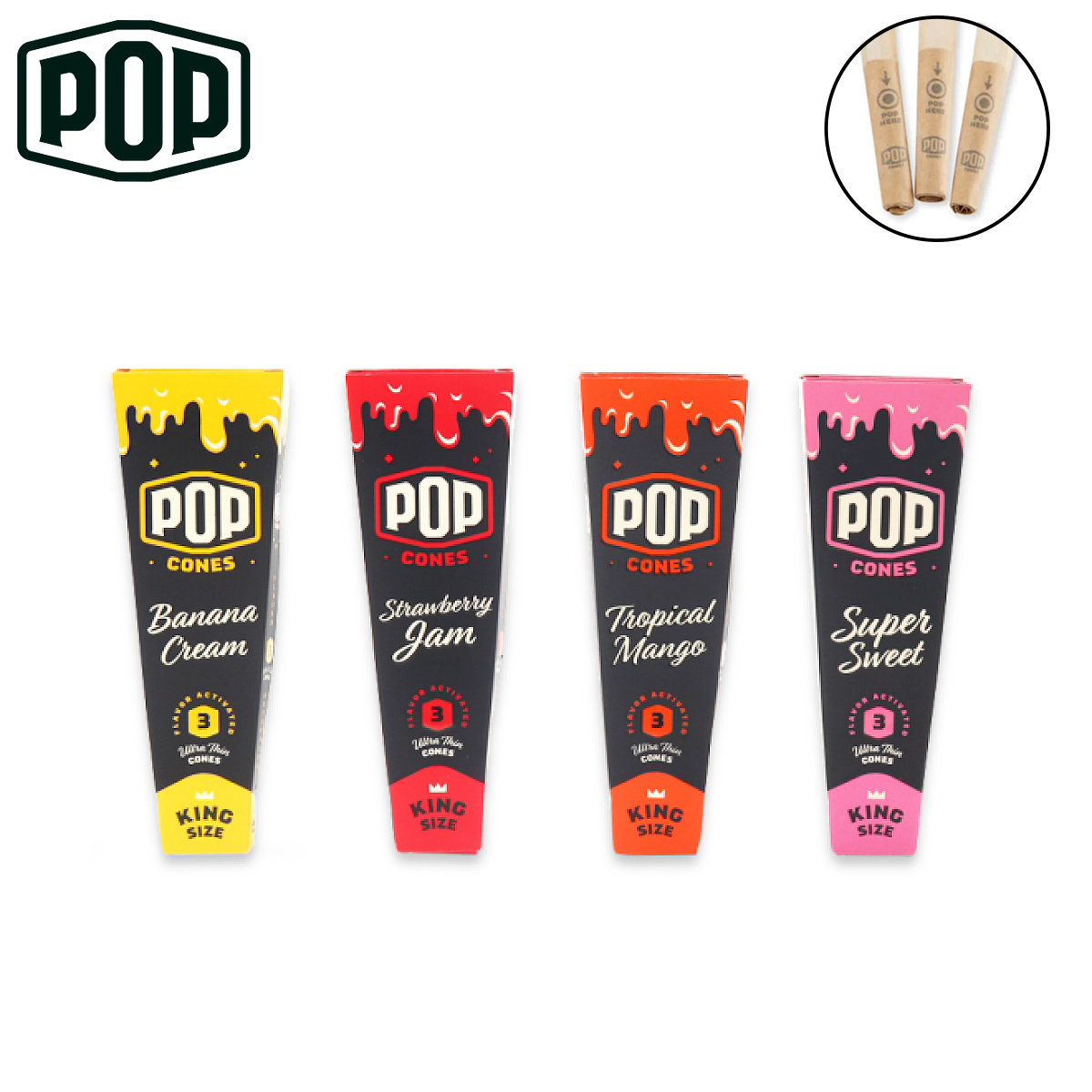 🇺🇸Pop - KS Pre-Rolled Cones 珍珠濾嘴預捲筒 （3pc）