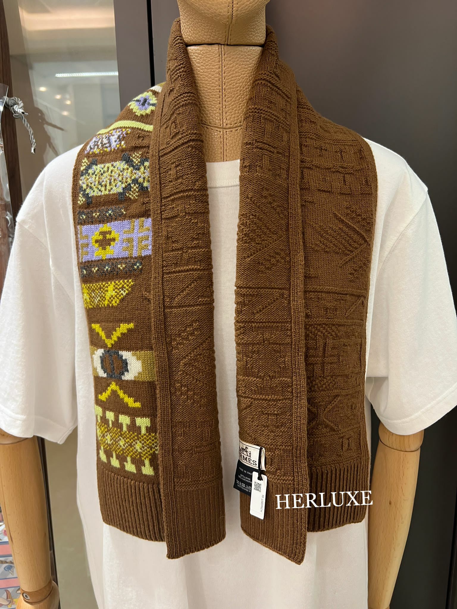 Echarpe 20x110cm 66% Laine/ 34%cashmere 啡色