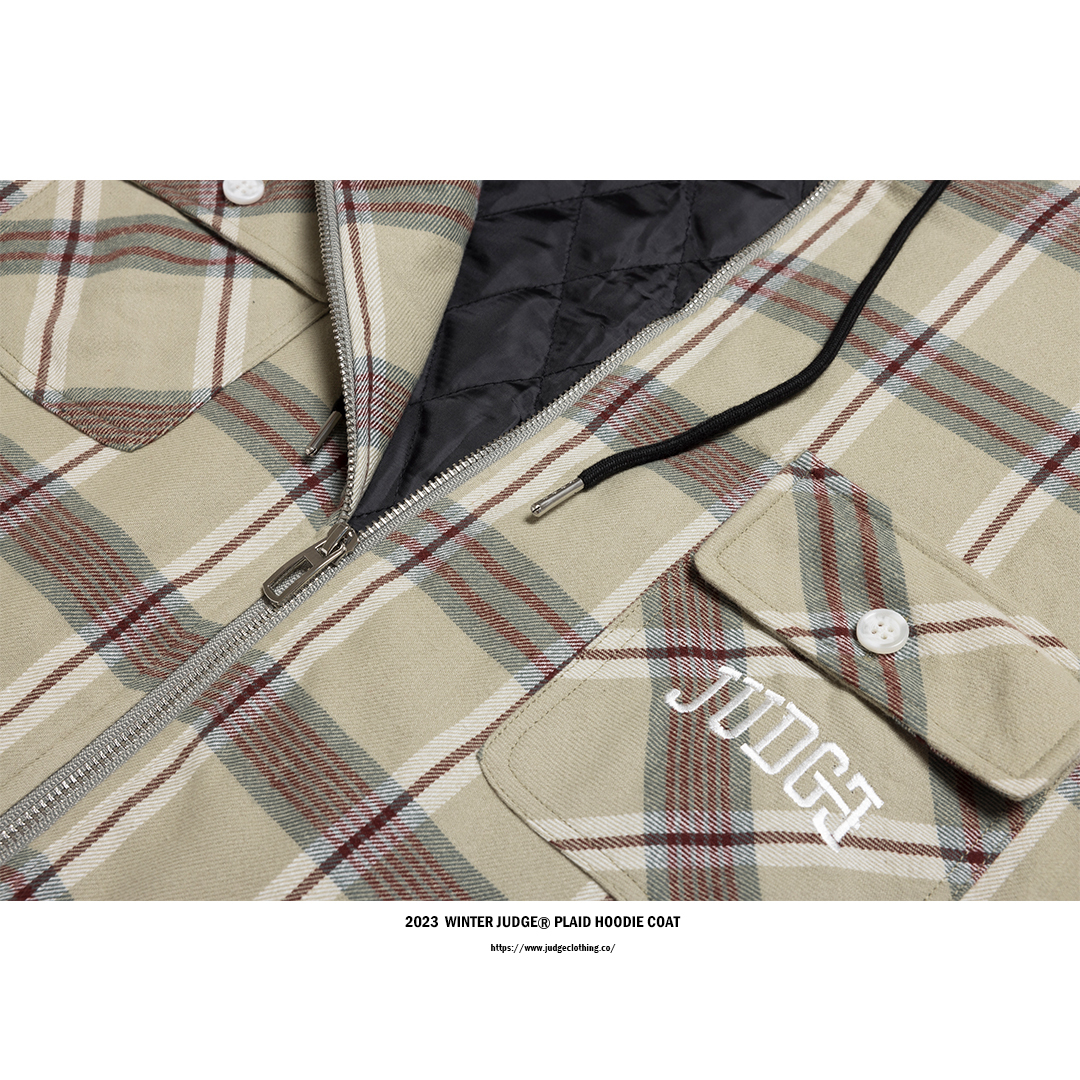 JUDGE®️23 WINTER PLAID HODDIE COAT