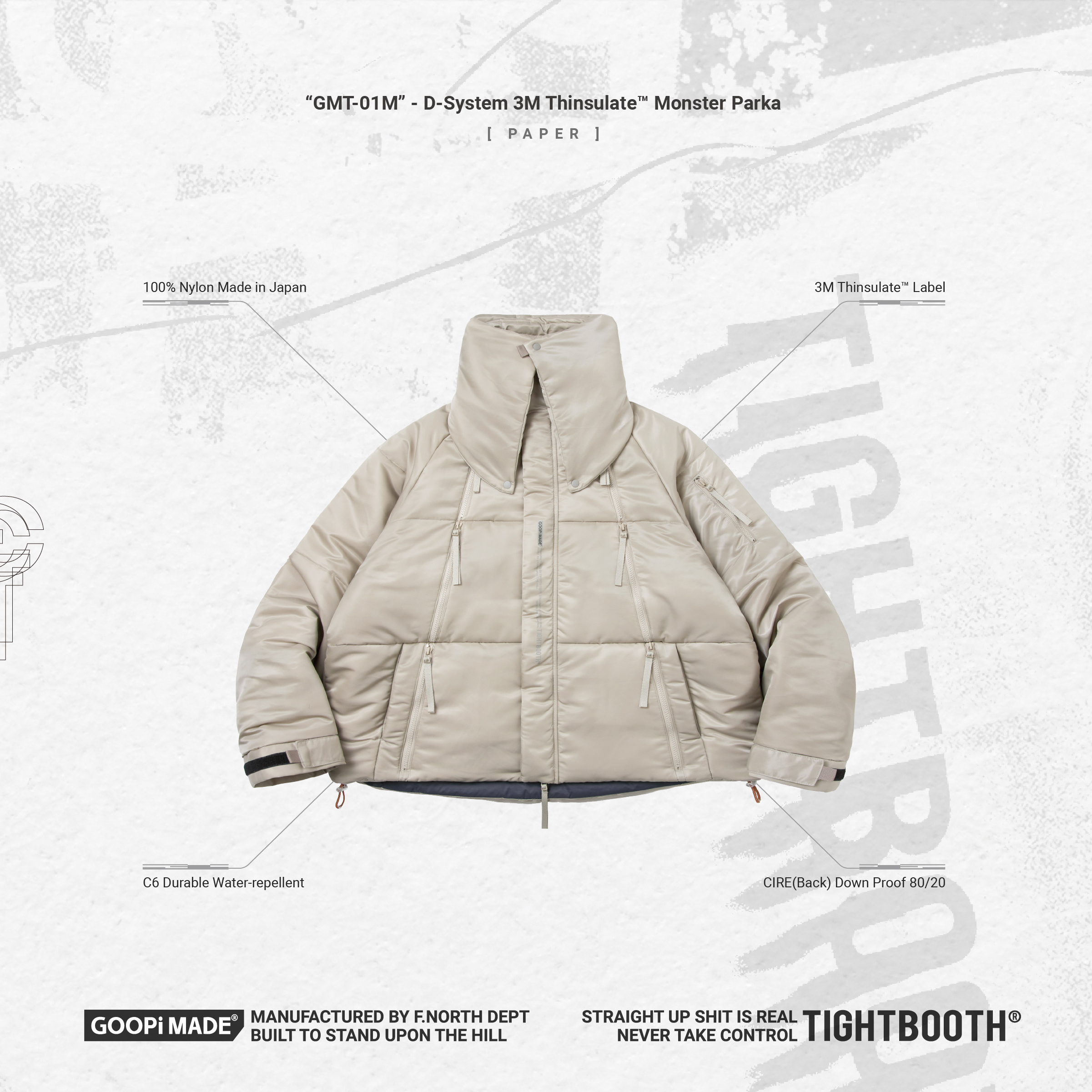 GOOPiMADE “GMT-01M” - D-System 3M Thinsulate™ Monster Parka - Paper