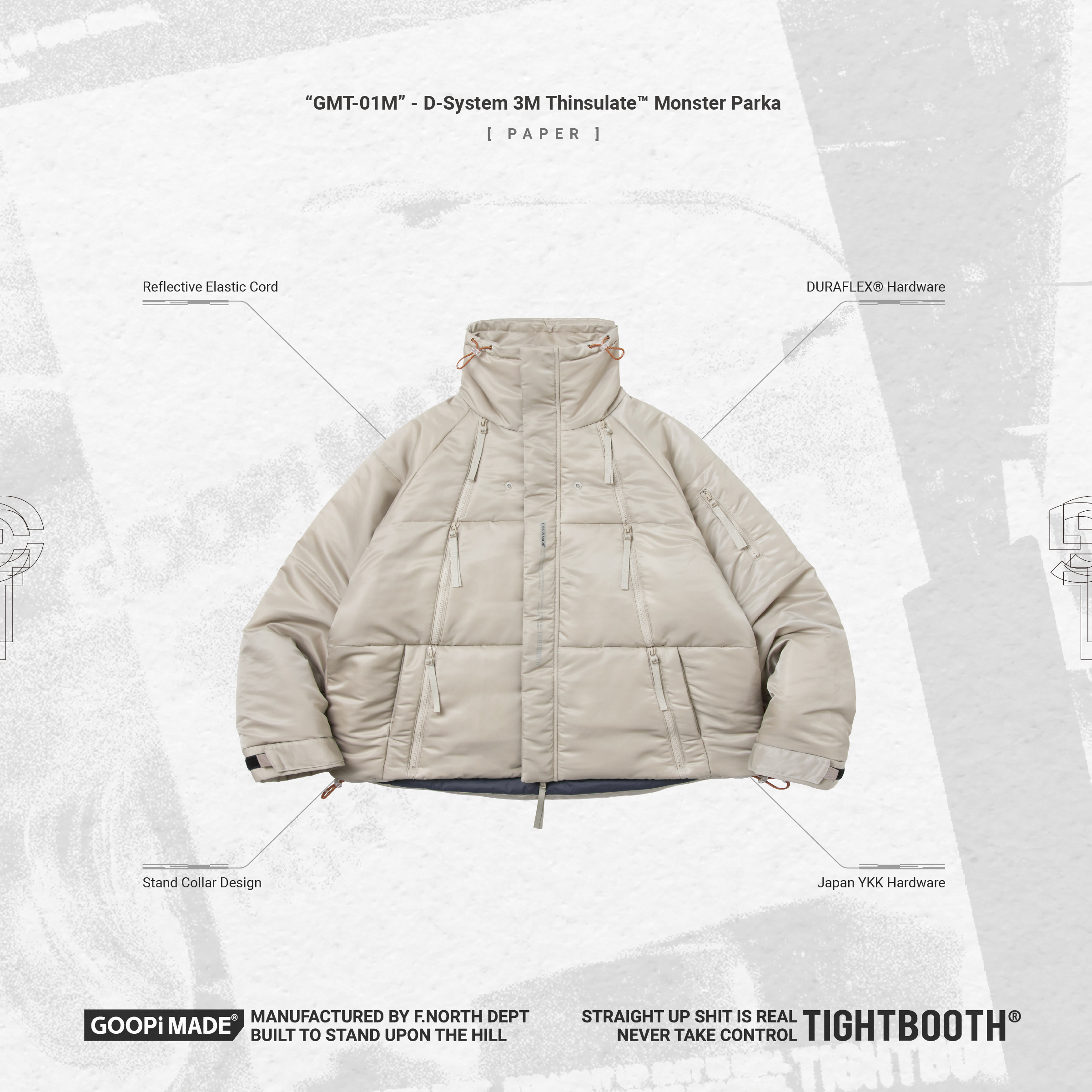GOOPiMADE “GMT-01M” - D-System 3M Thinsulate™ Monster Parka - Paper