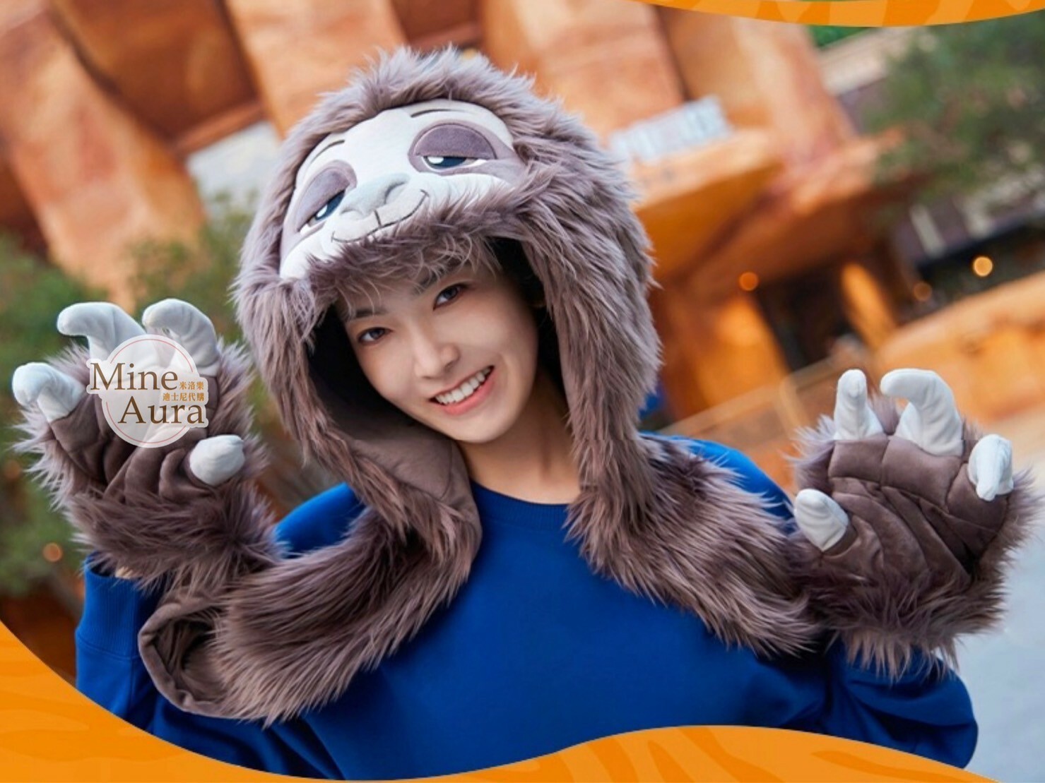 快俠 Flash 樹獺 公務員 絨毛大頭 造型 頭套 手套 保暖 帽子 可錄音播放設計 動物方城市 Zootopia -上海迪士尼樂園