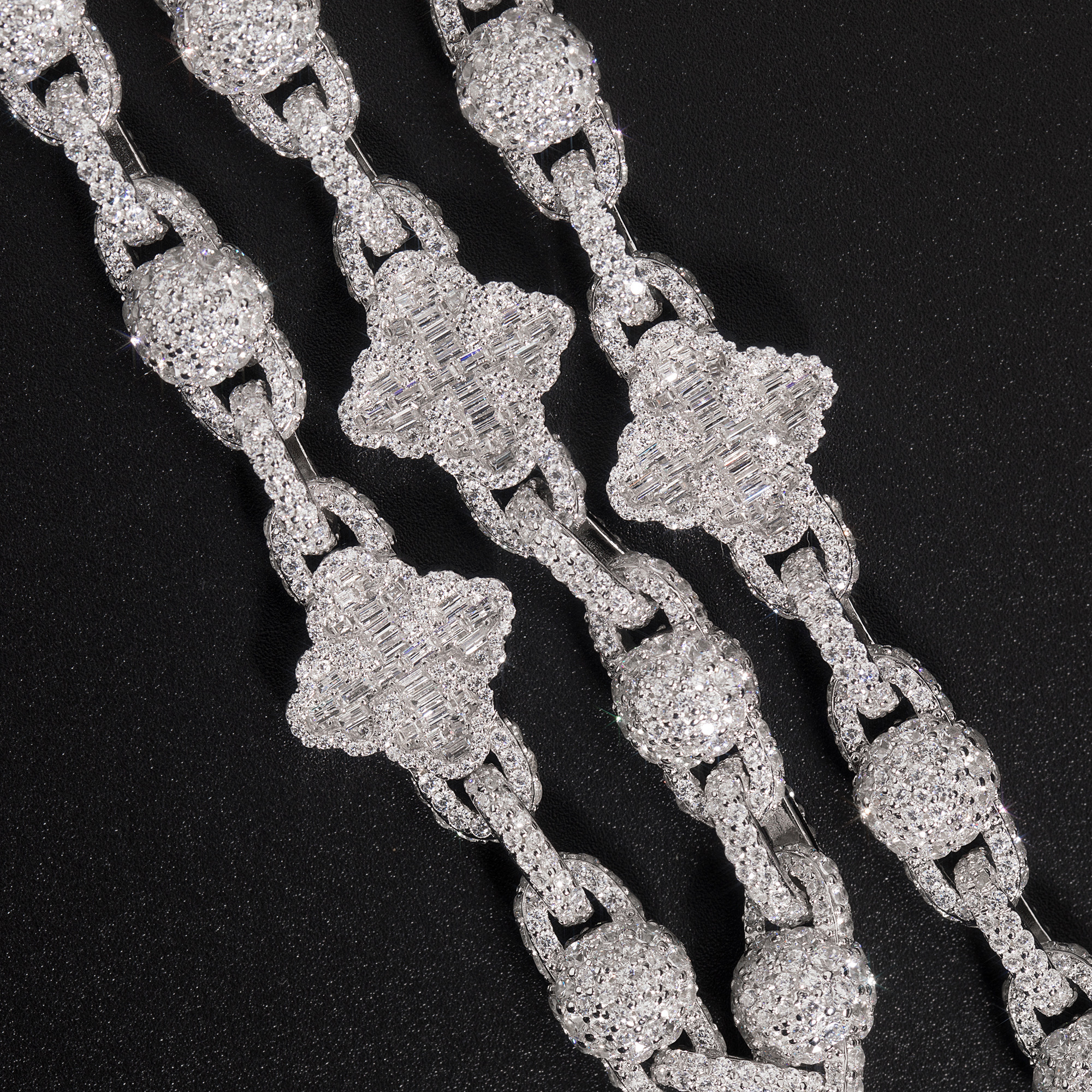 四葉草｜滿鑲圓珠花朵項鍊