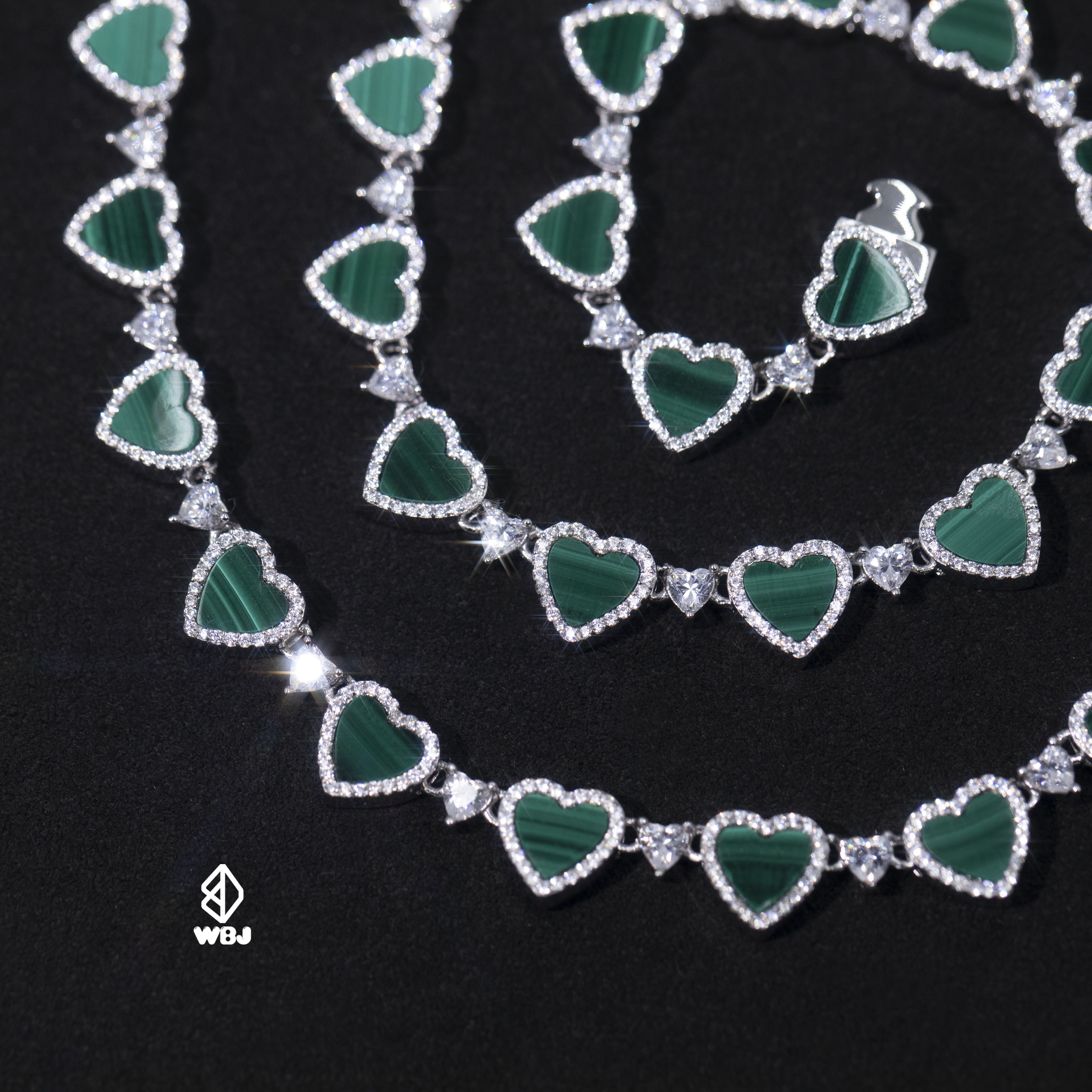 孔雀石心型項鍊