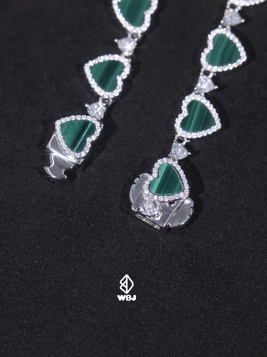 孔雀石心型項鍊