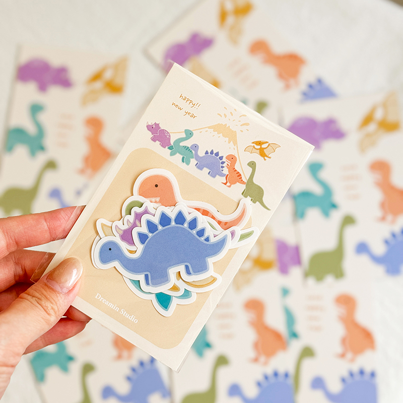 恐龍小貼紙(6款各1入)