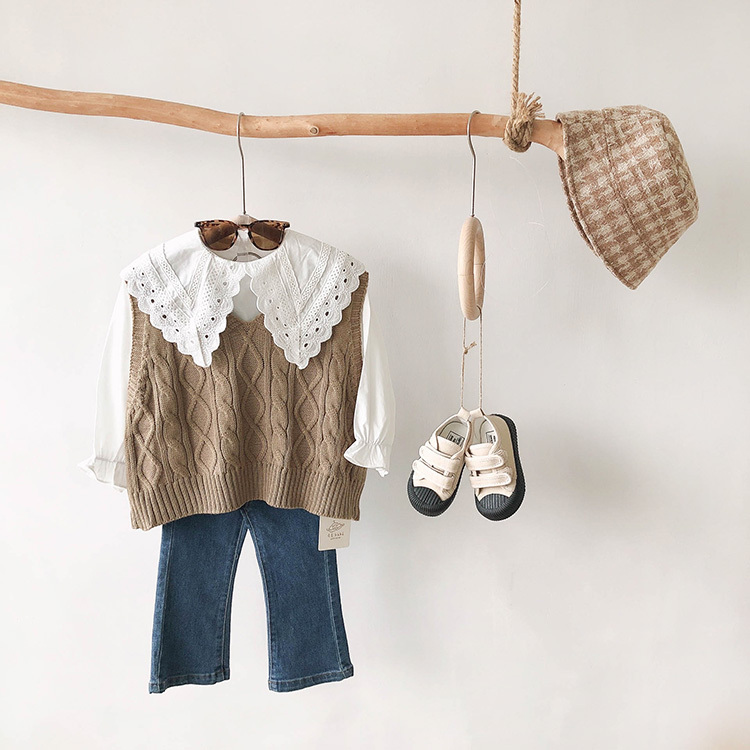 寬版針織百搭麻花背心