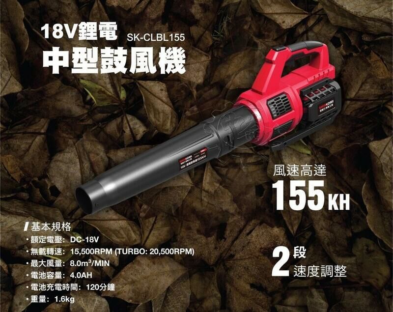 ＊中崙五金【附發票】 SHINKOMI 型鋼力 18V鋰電鼓風機 SK-CLBL155 中型鼓風機 單電池 SK-BA1840B 吹風機