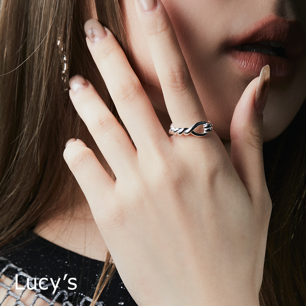 925純銀 螺旋結 開口戒 (104364)