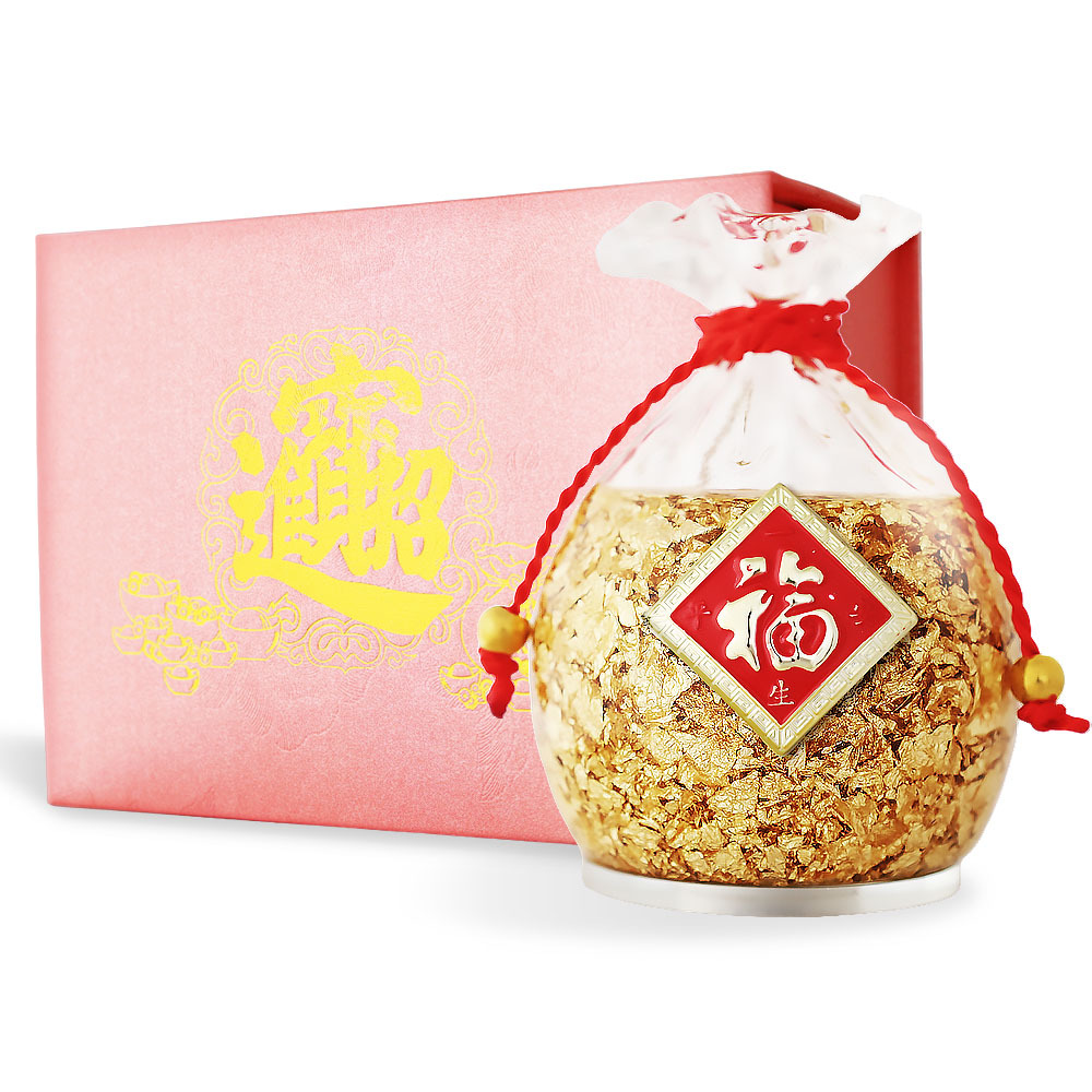 O'Pretty 歐沛媞 招財納福開運金箔福袋擺件(14.6X10.9X9cm)