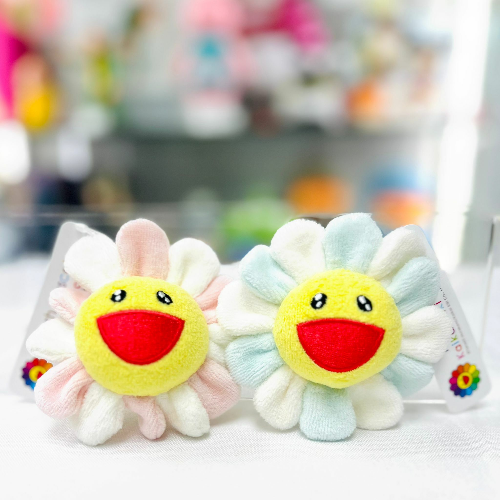 Plush Mascot Keychain (Flower - Pink/Blue)