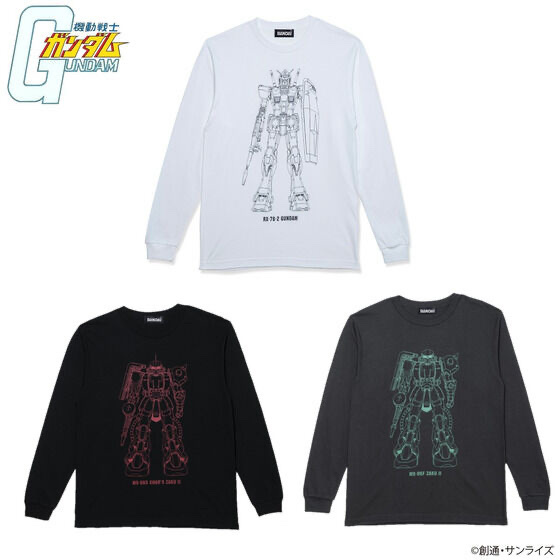 Pbandai 預訂2024/2月 機動戦士ガンダム ラインアートシリーズ ロングスリーブTシャツ