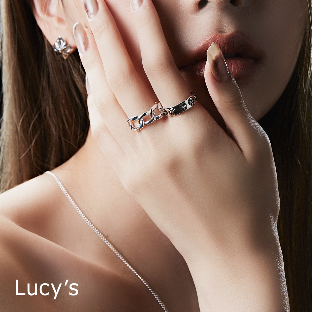 925純銀 環扣 開口戒 (94890)