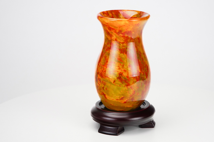 鹿港窯禮品館 │琥珀玉石花瓶 擺件