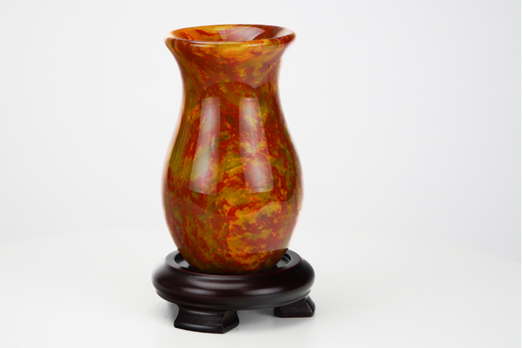 鹿港窯禮品館 │琥珀玉石花瓶 擺件