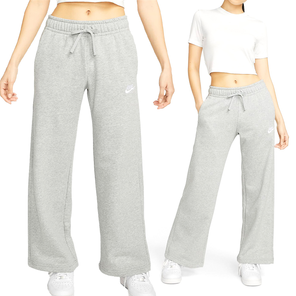 Nike AS W NSW Club FLC MR Pant WIDE 女款 灰色 運動褲 休閒褲 長褲 FB2728-063