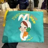 [S] YSW RIA BUNNY COSTUME PRINT BIG POUCH,GREEN, I0XAC04GRRAM (SYW253)