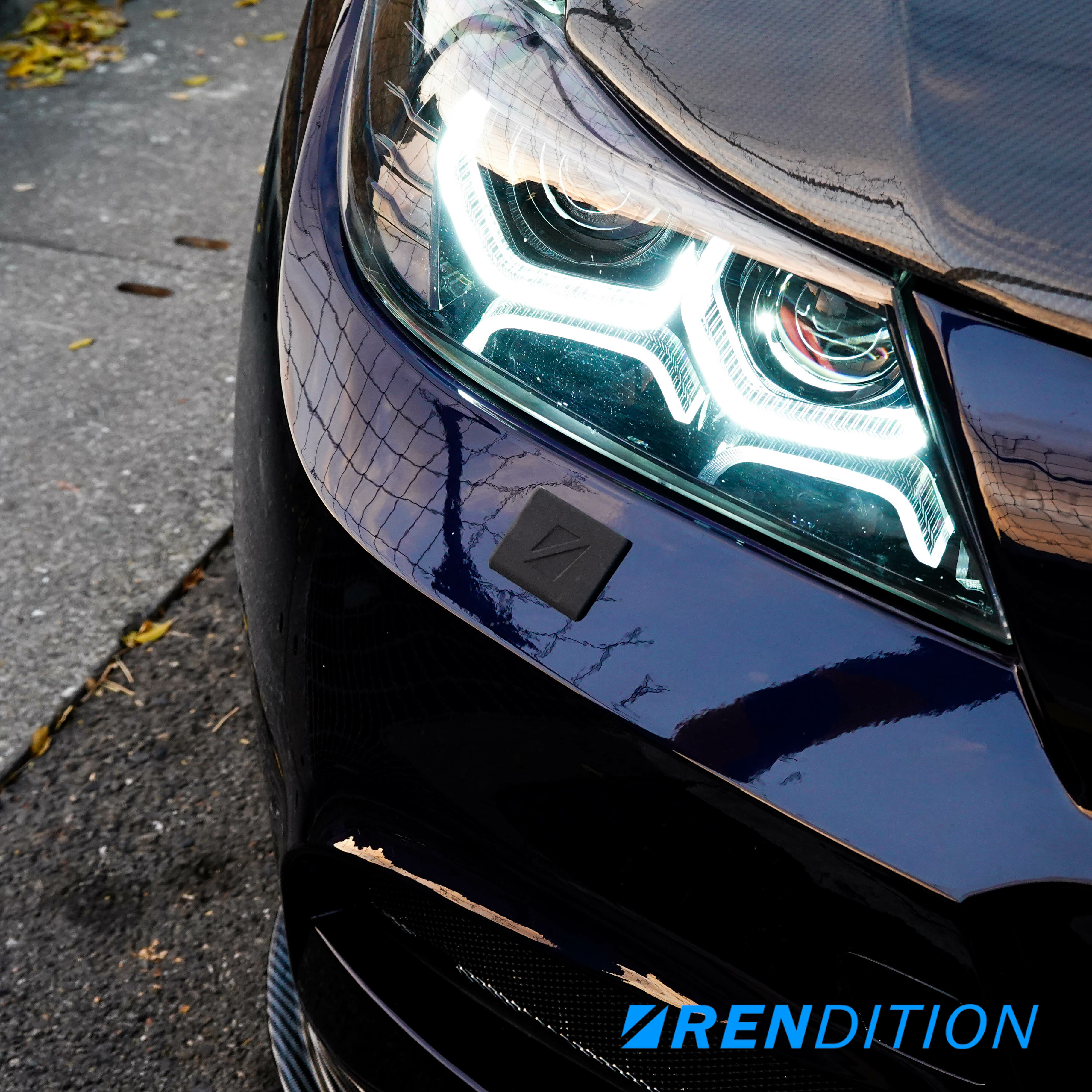 BMW E9X FRONT BUMPER HEADLIGHT WASHER DELETE PANEL (LCI only)