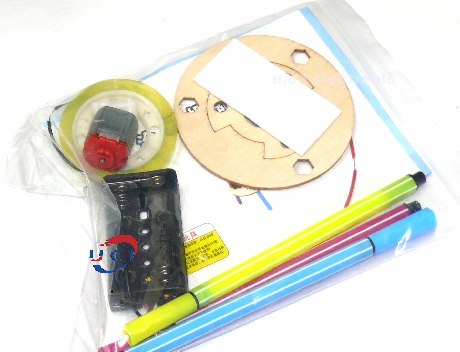 【UCI電子】(二C-1) DIY塗鴉機器人科技小製作小發明 手工材料包 科學實驗玩具