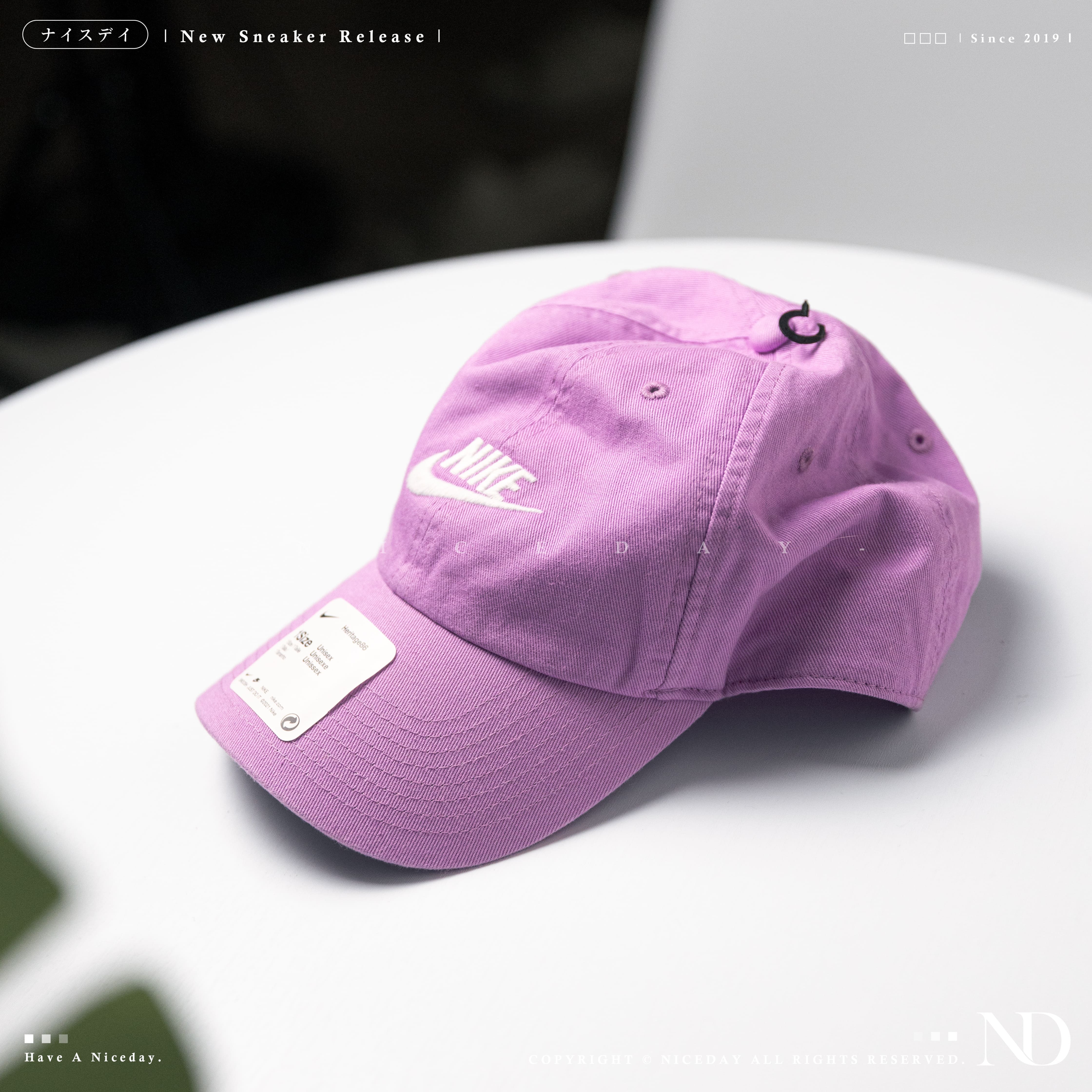 NICEDAY 配件現貨NIKE 運動帽鴨舌帽帽子紫色粉紫色男女913011-532