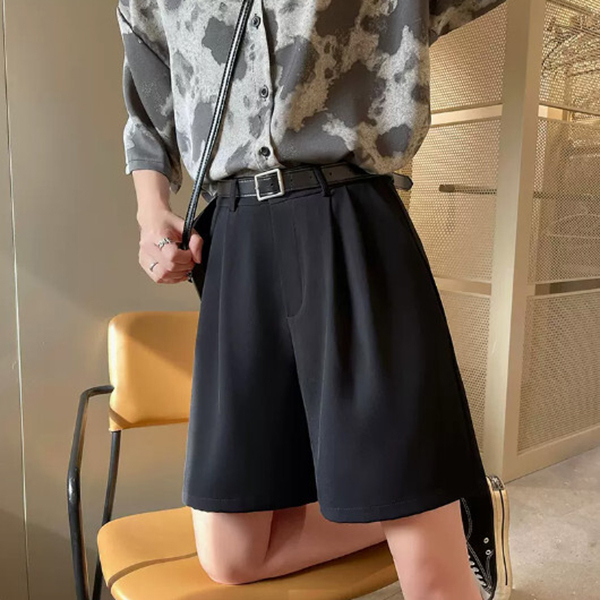 women's suit shorts wide leg quarter pants