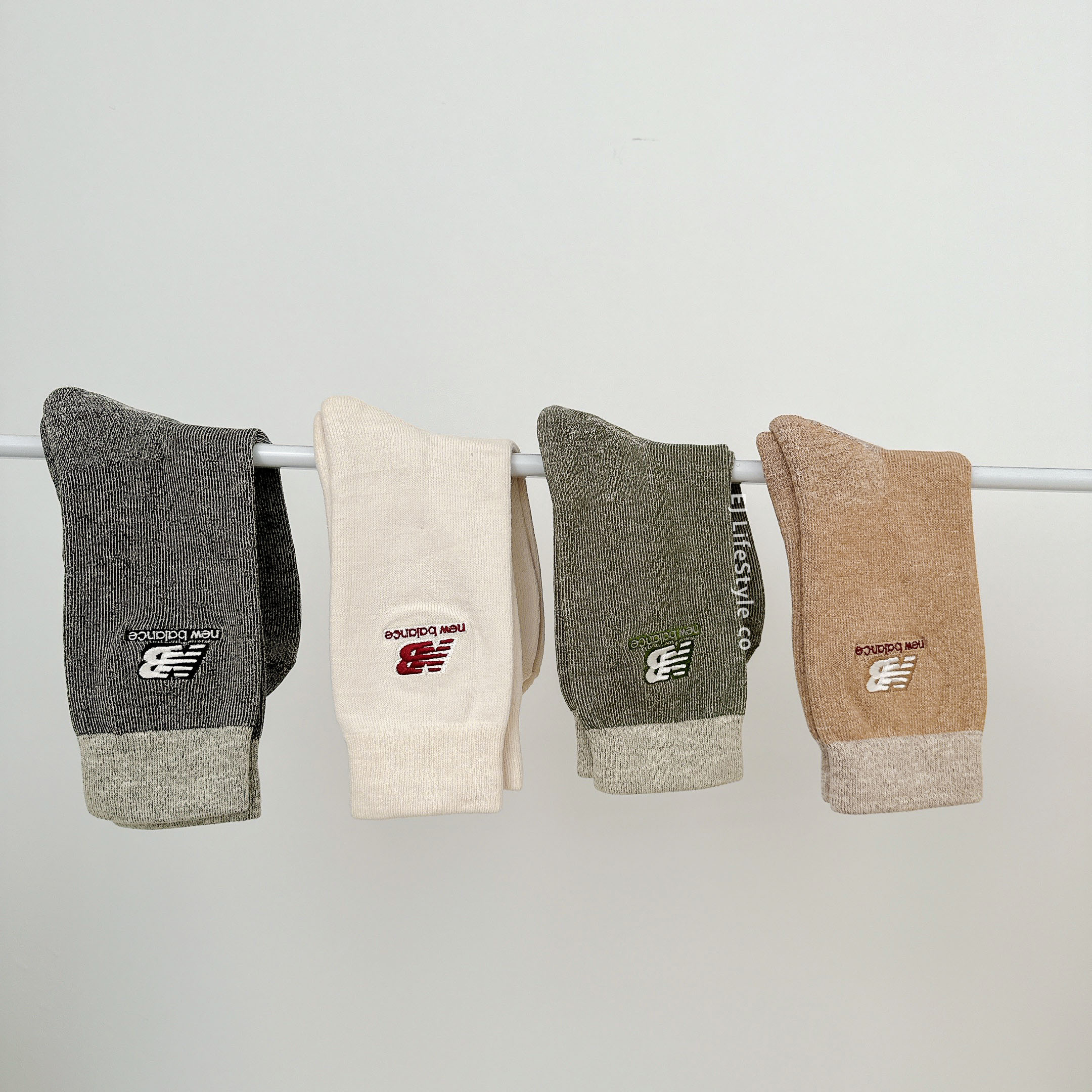 NEW BALACNE NB 長襪 中筒襪 針織 撞色拼接 二入組 LAS33562AS / 現貨