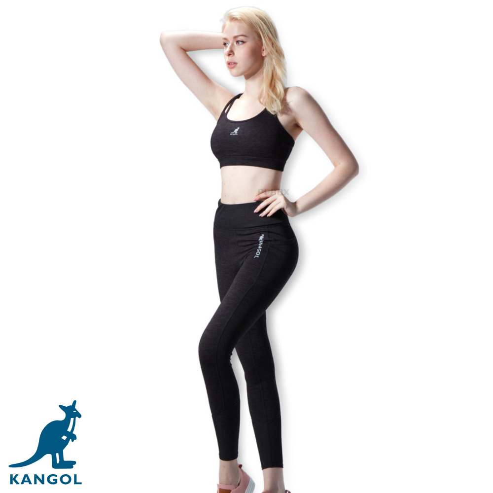 KANGOL 運動內衣 黑 灰 藍 小LOGO 後背交叉 可拆洗 女 60521941-