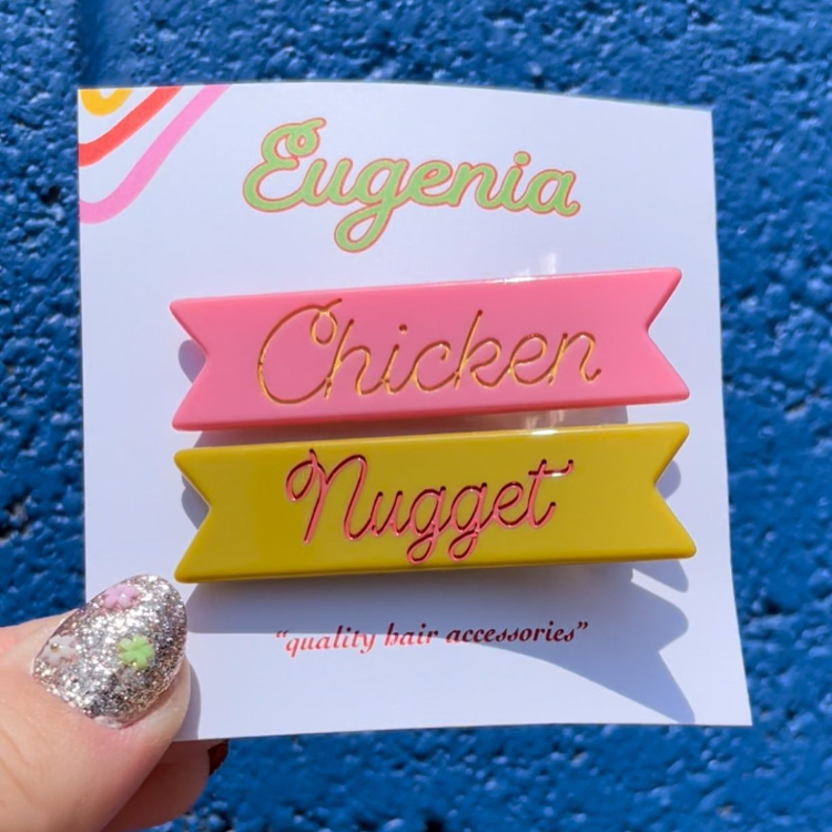 美國 Eugenia Kids 悄悄話髮夾 雞塊