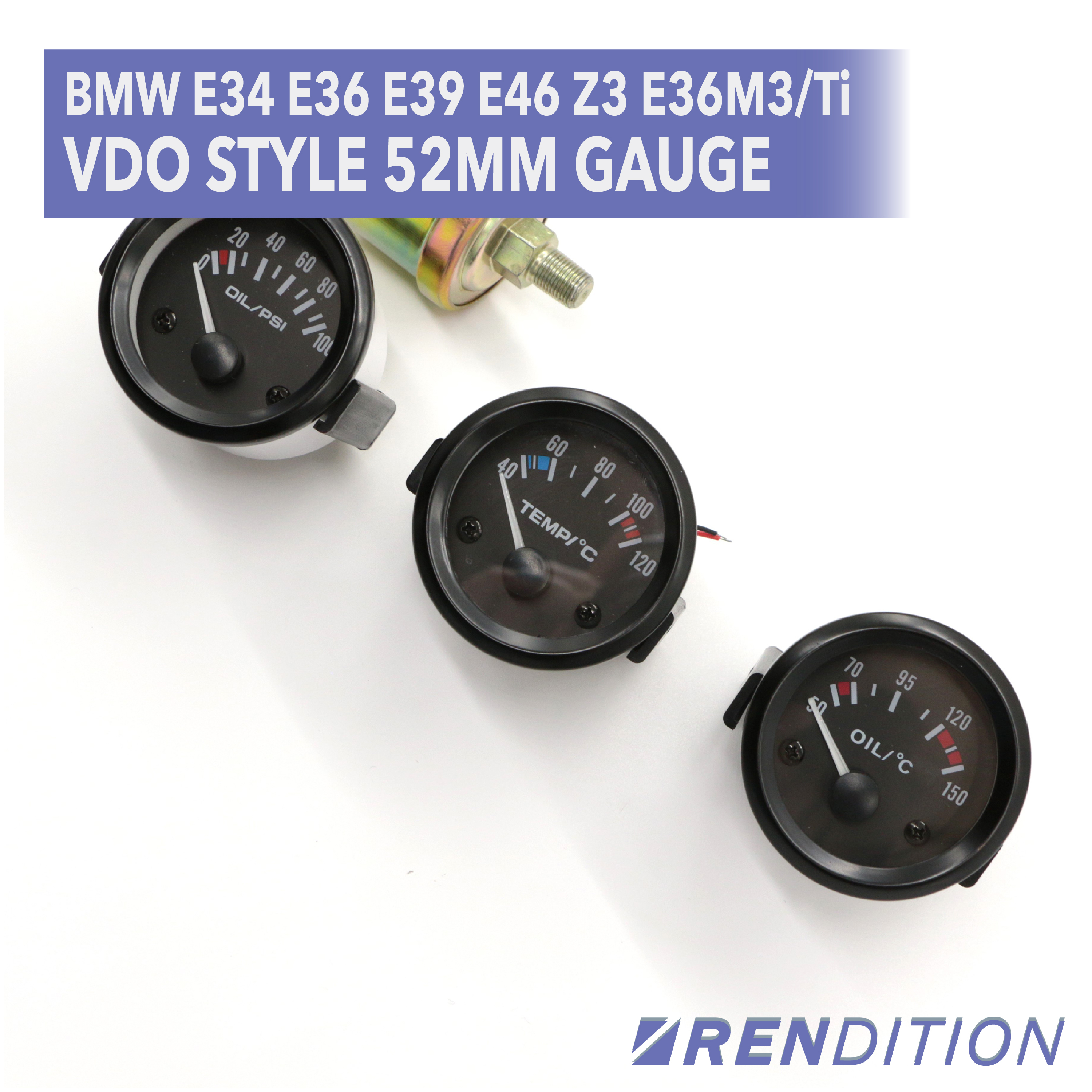 BMW VDO STYLE GAUGE OIL TEMPERATURE WATER TEMP OIL PRESSURE GAUGE