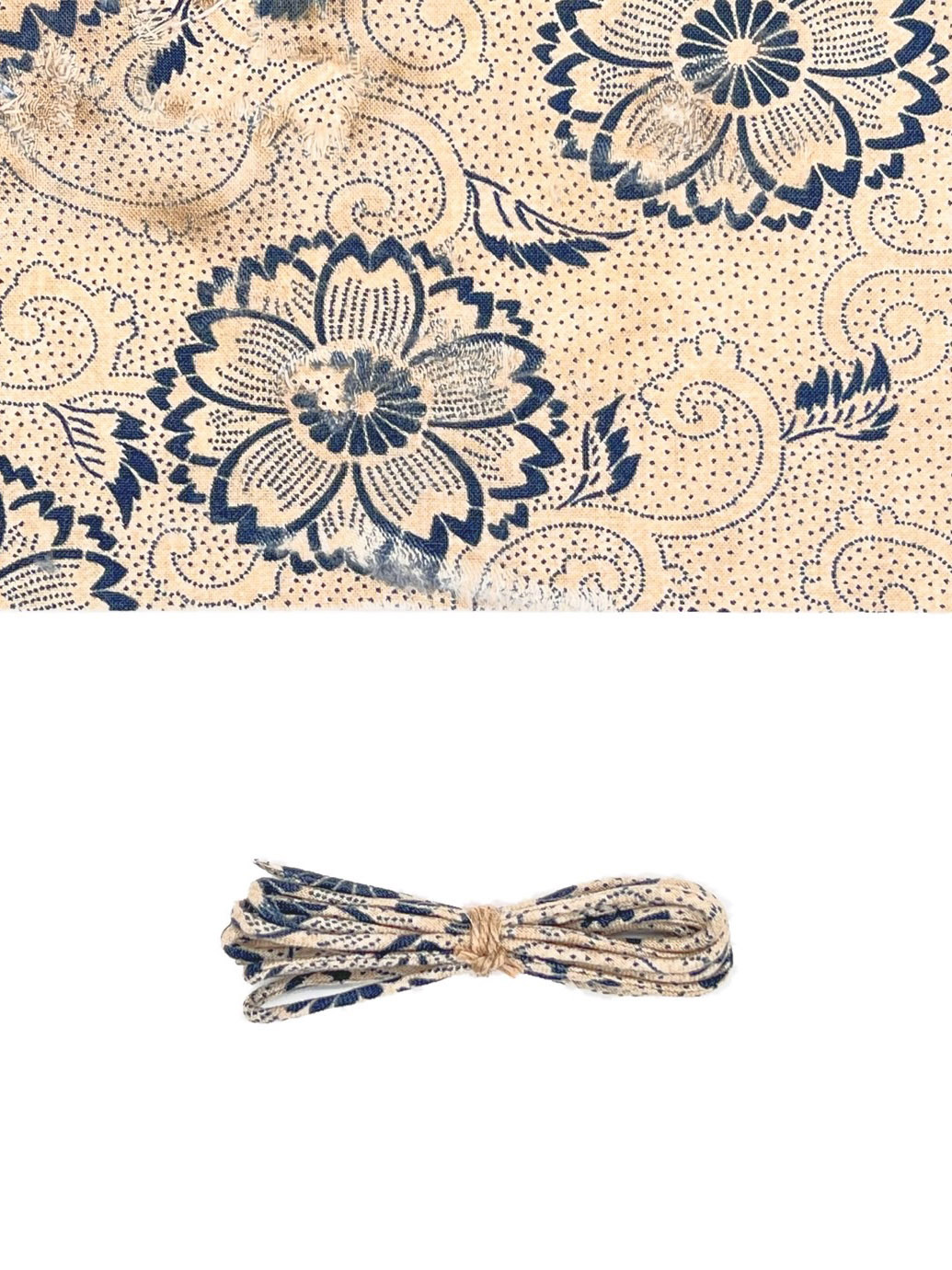 Yves 古布繩 - 牡丹染 米茶白