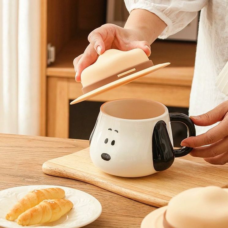 SNOOPY 史努比 馬克杯 草帽杯蓋 陶瓷 造型 / 現貨