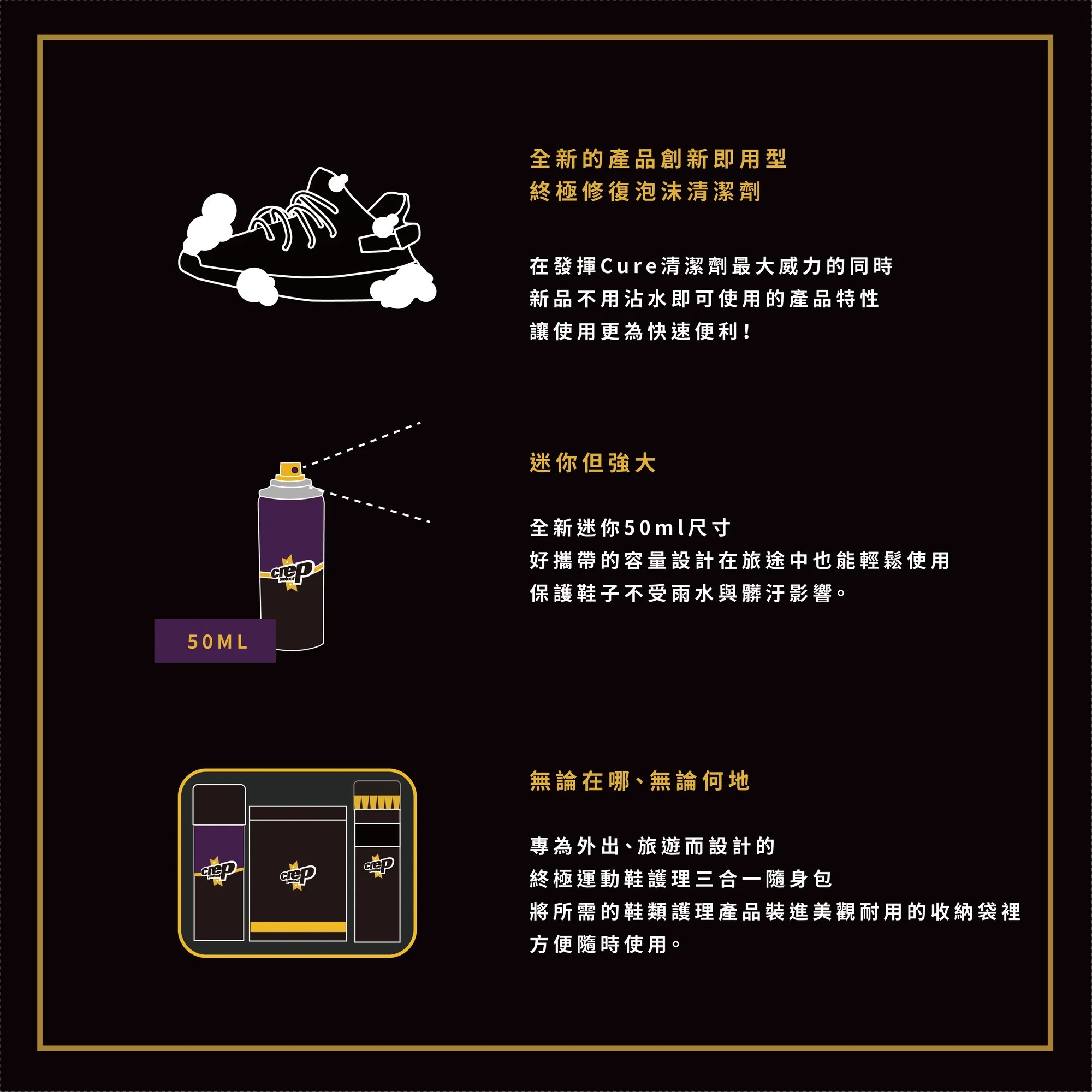 CREP PROTECT STARTER PACK清潔防護三合一隨身組 CREP-20 [台灣現貨]