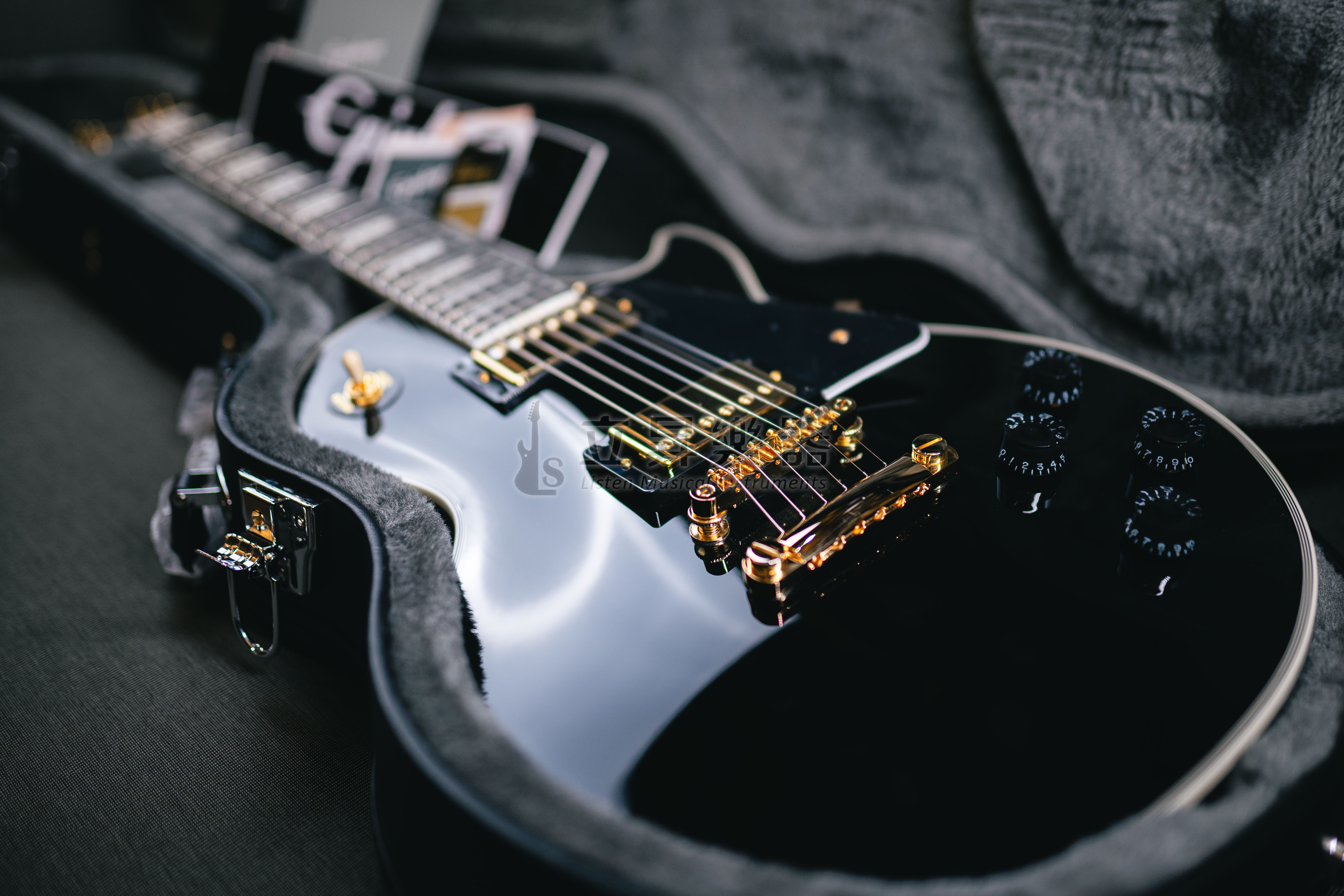 Epiphone Les Paul Custom Ebony 電吉他黑金色附硬Case