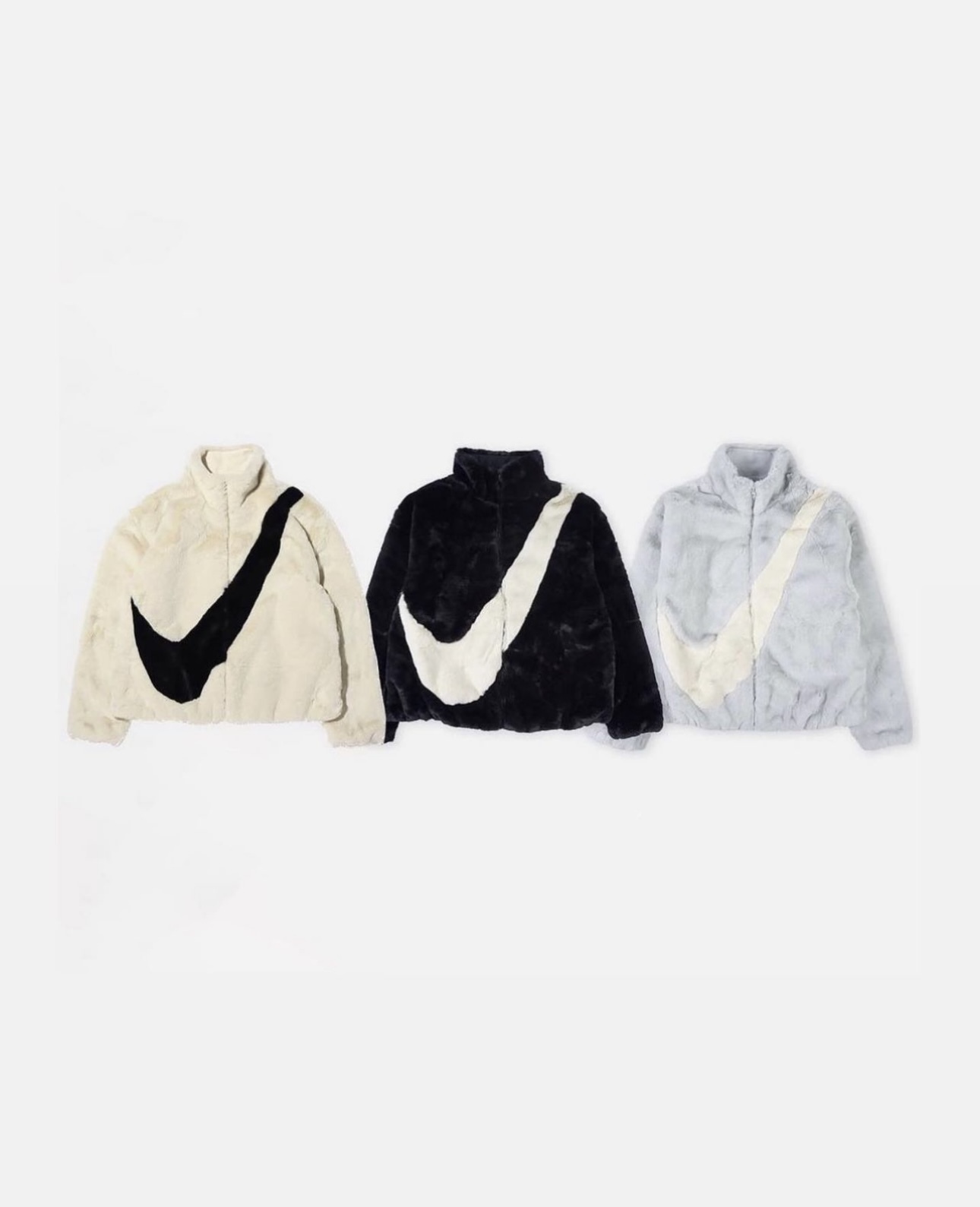 nike white fur jacket