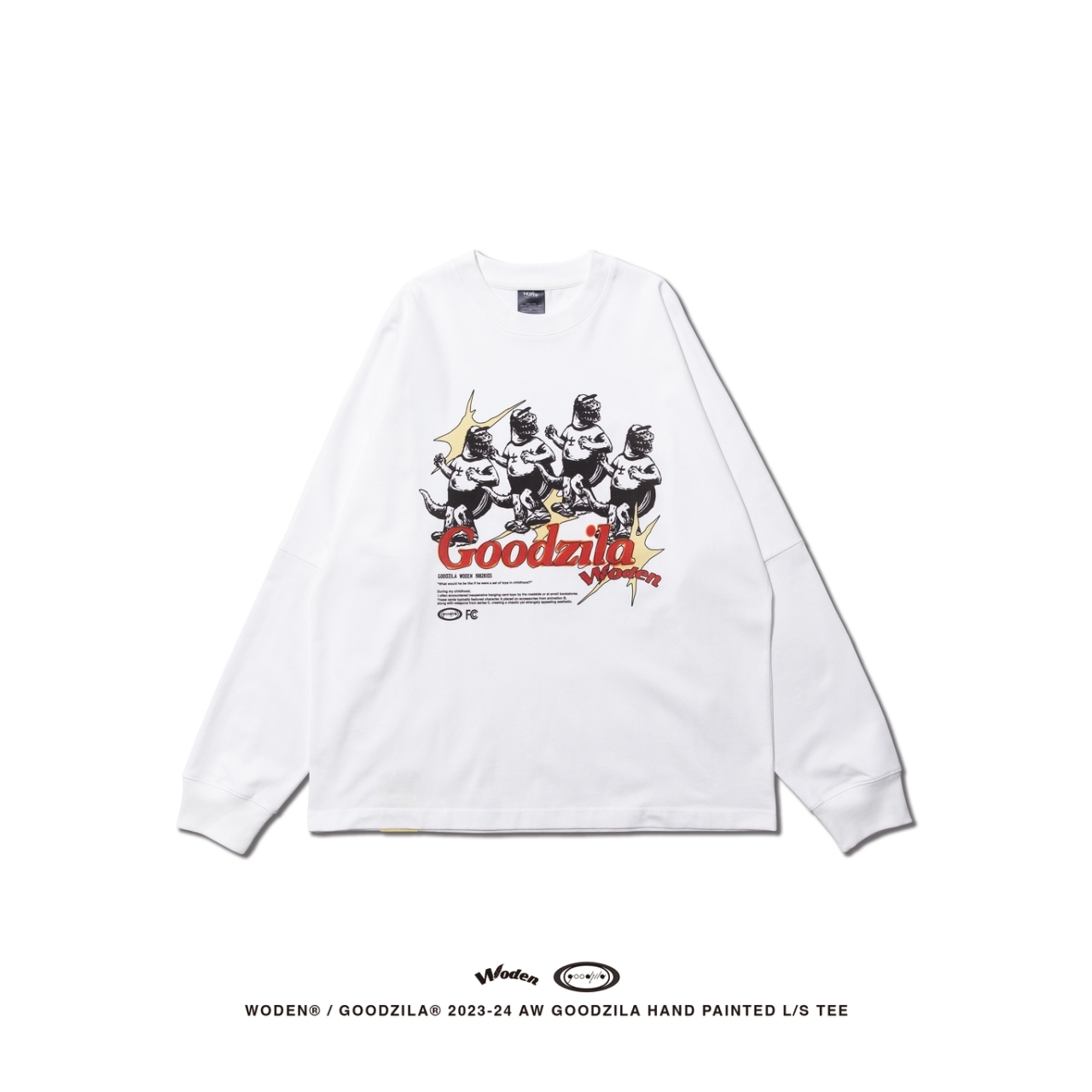 WODEN X Goodzila  033 Hand Painted L/S tee 白色
