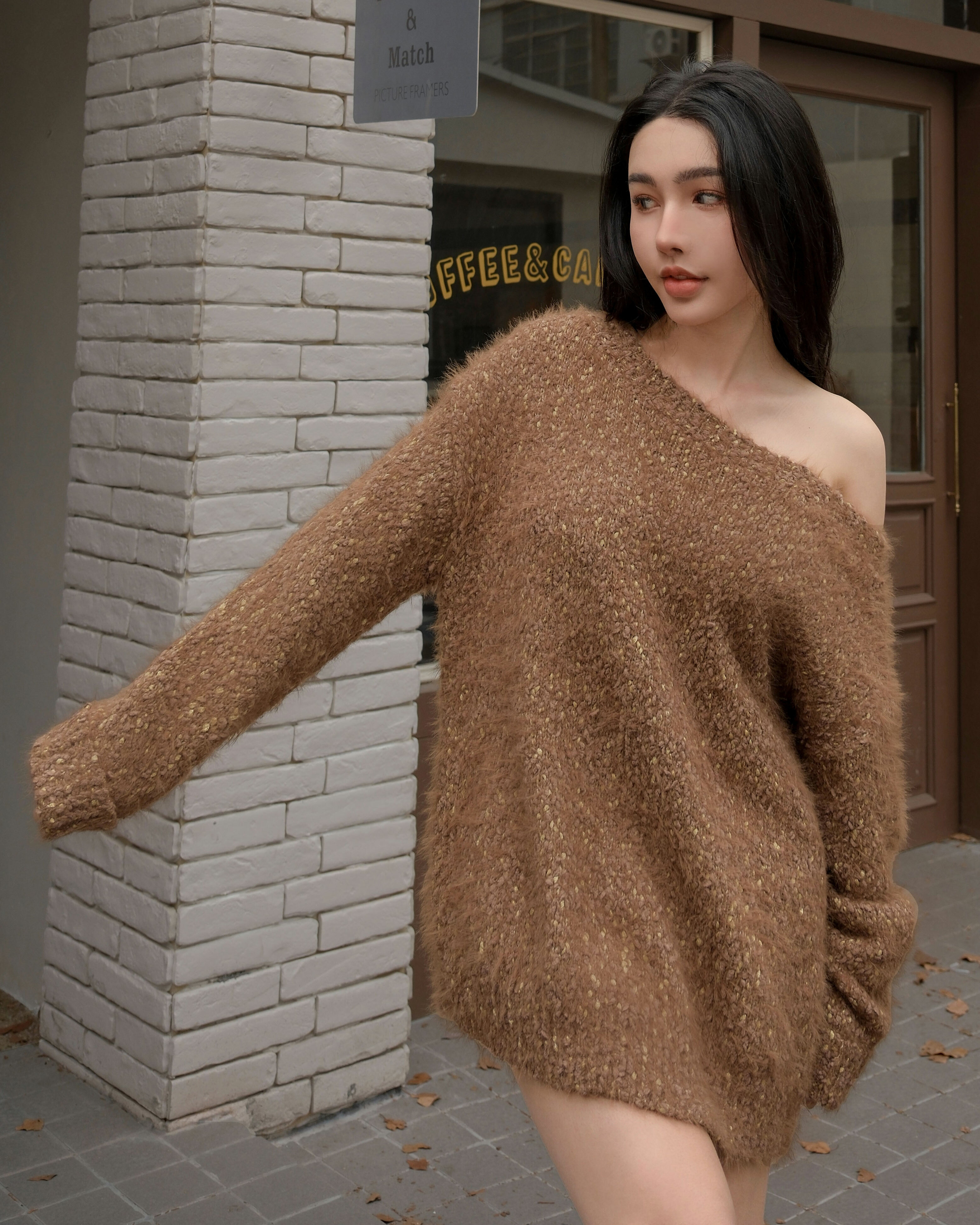⭒訂製-慵懶金絲貂絨針織上衣