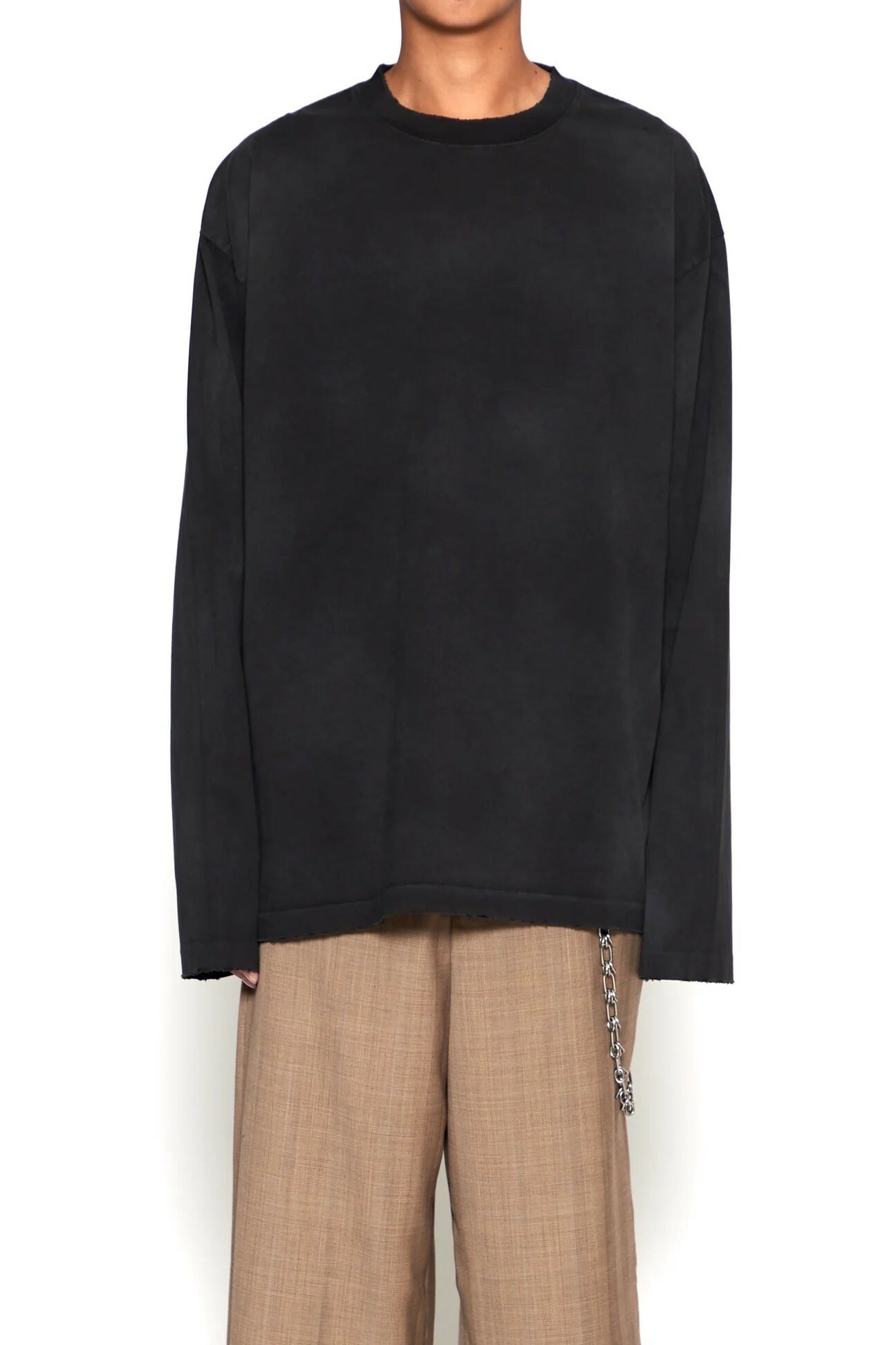 CODA BLACK WASHED DISTRESSED AGING LONG SLEEVE T-SHIRT