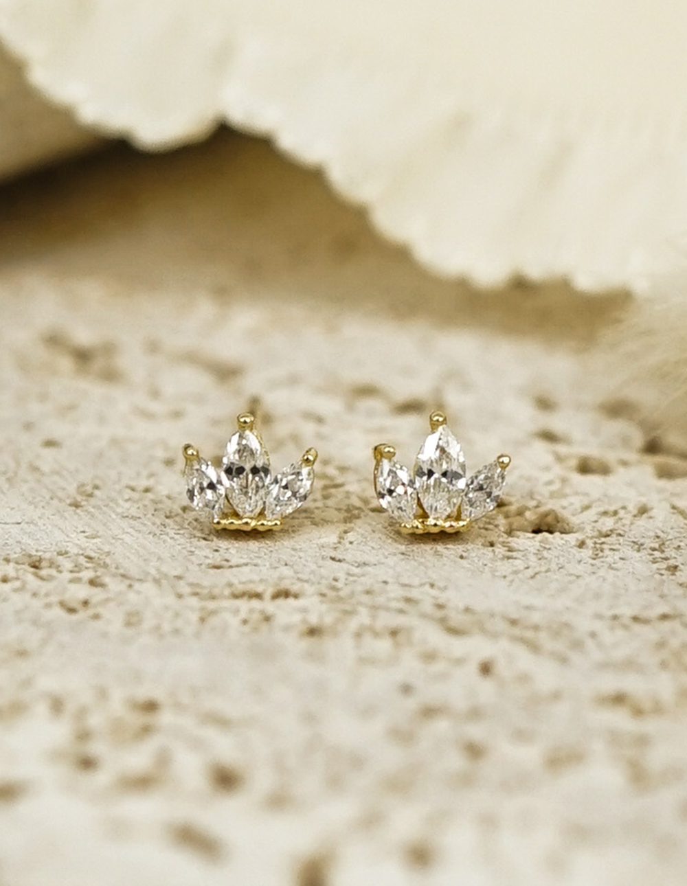 925 純銀迷你皇冠水鑽耳環