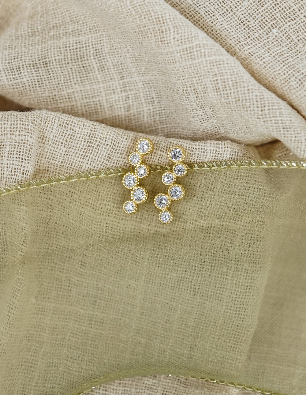 925 純銀滿版水鑽圈圈耳環