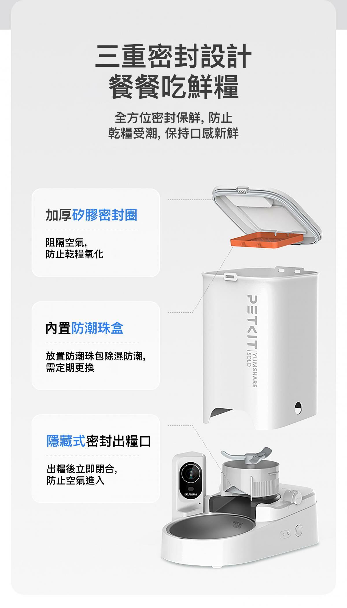 PETKIT Yumshare SOLO智能餵食器 (鏡頭版 / 實時影像)