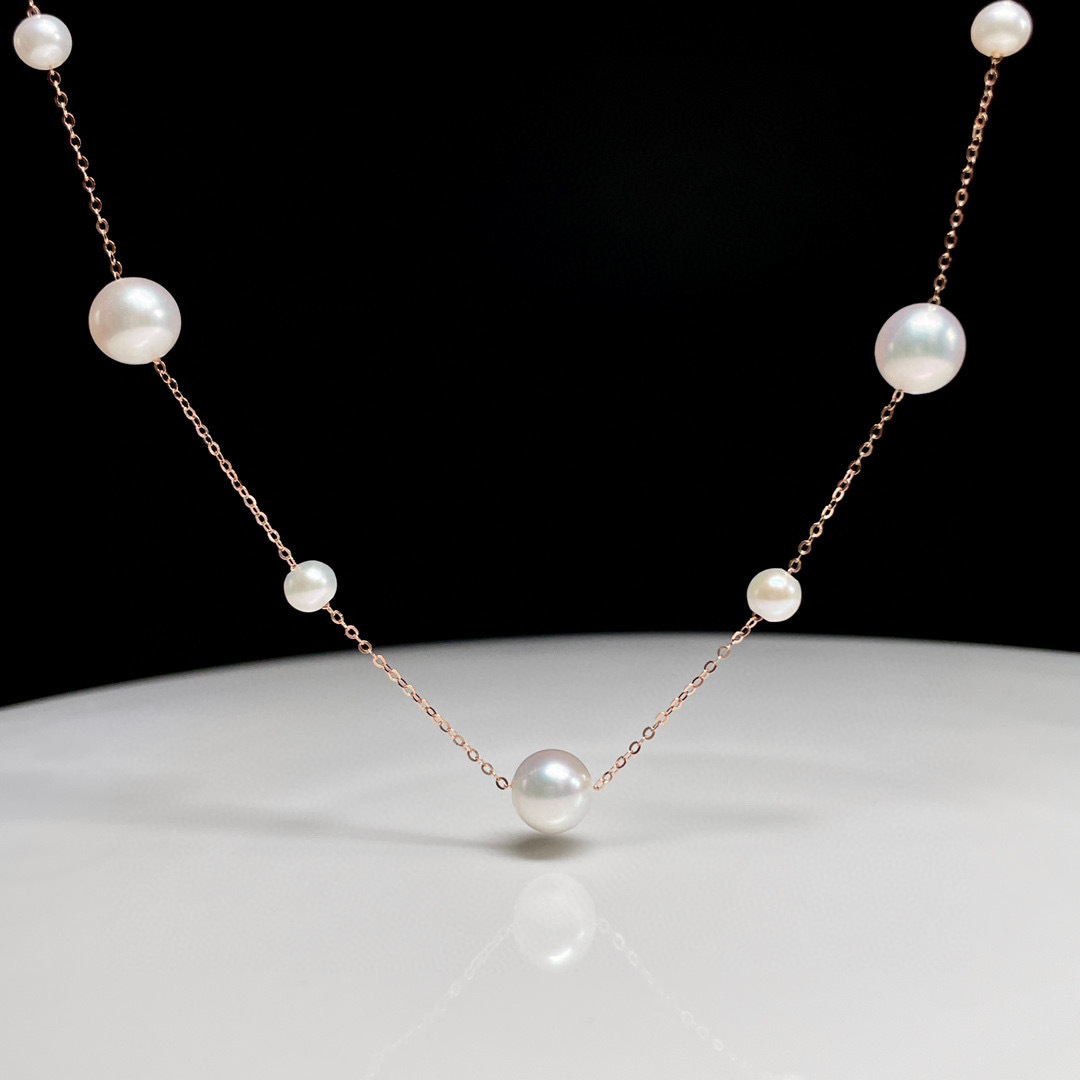 18K玫瑰金珍珠頸鏈