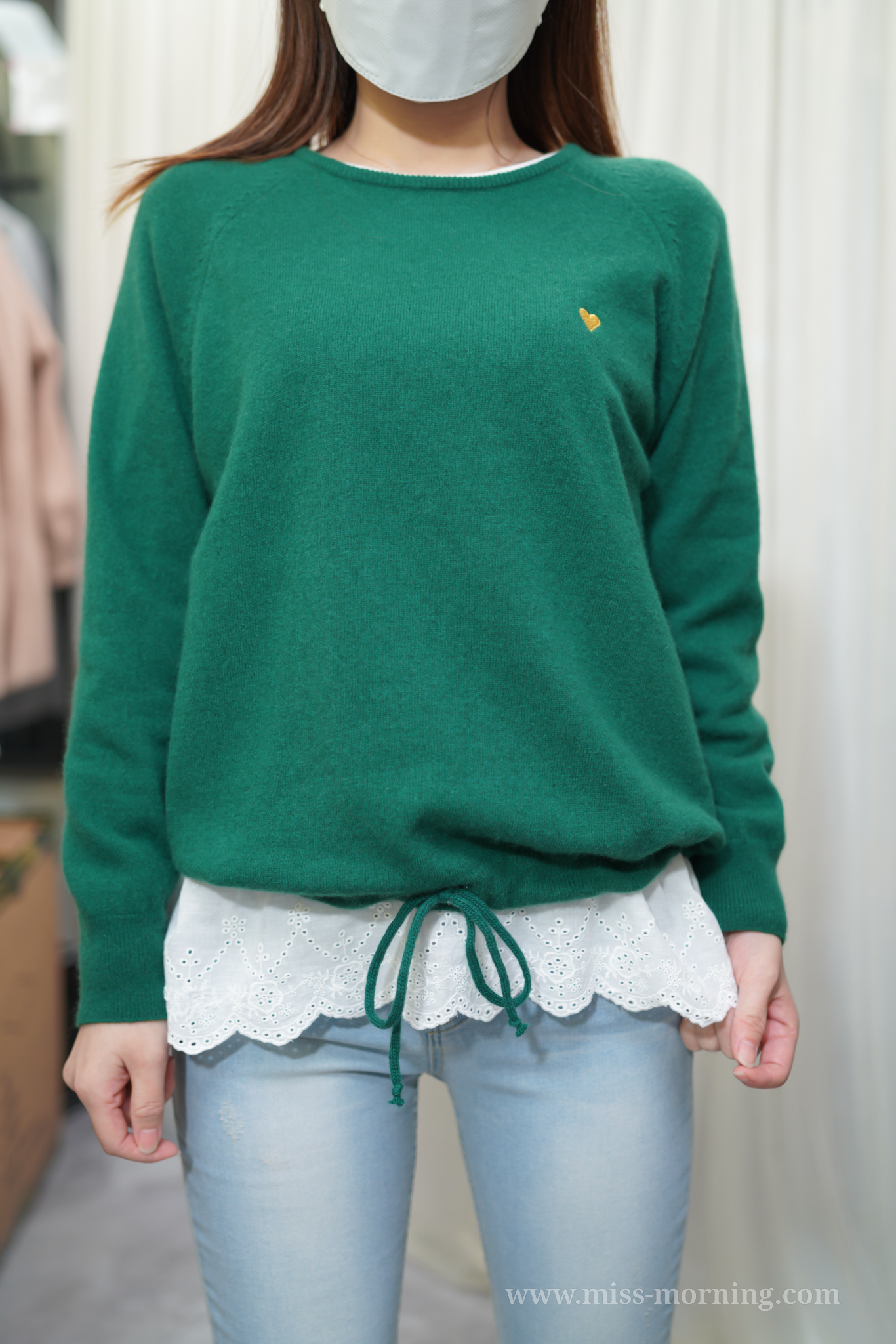 羊絨刺繡心心上衣(13605)