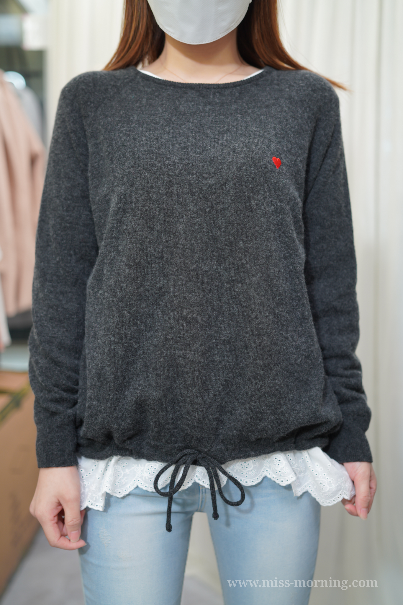 羊絨刺繡心心上衣(13605)