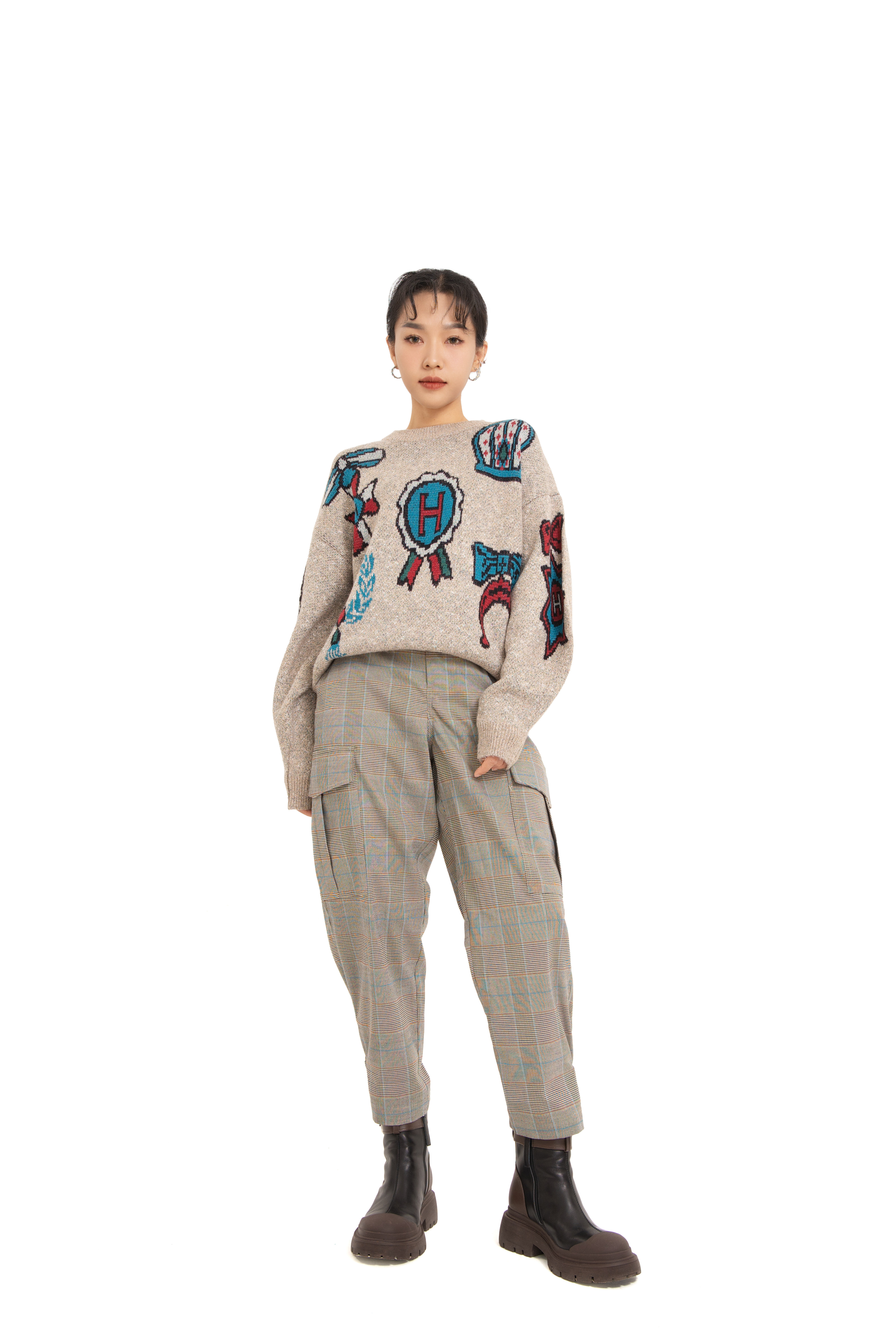 格仔軍袋搭帶腳褲（限量現貨）